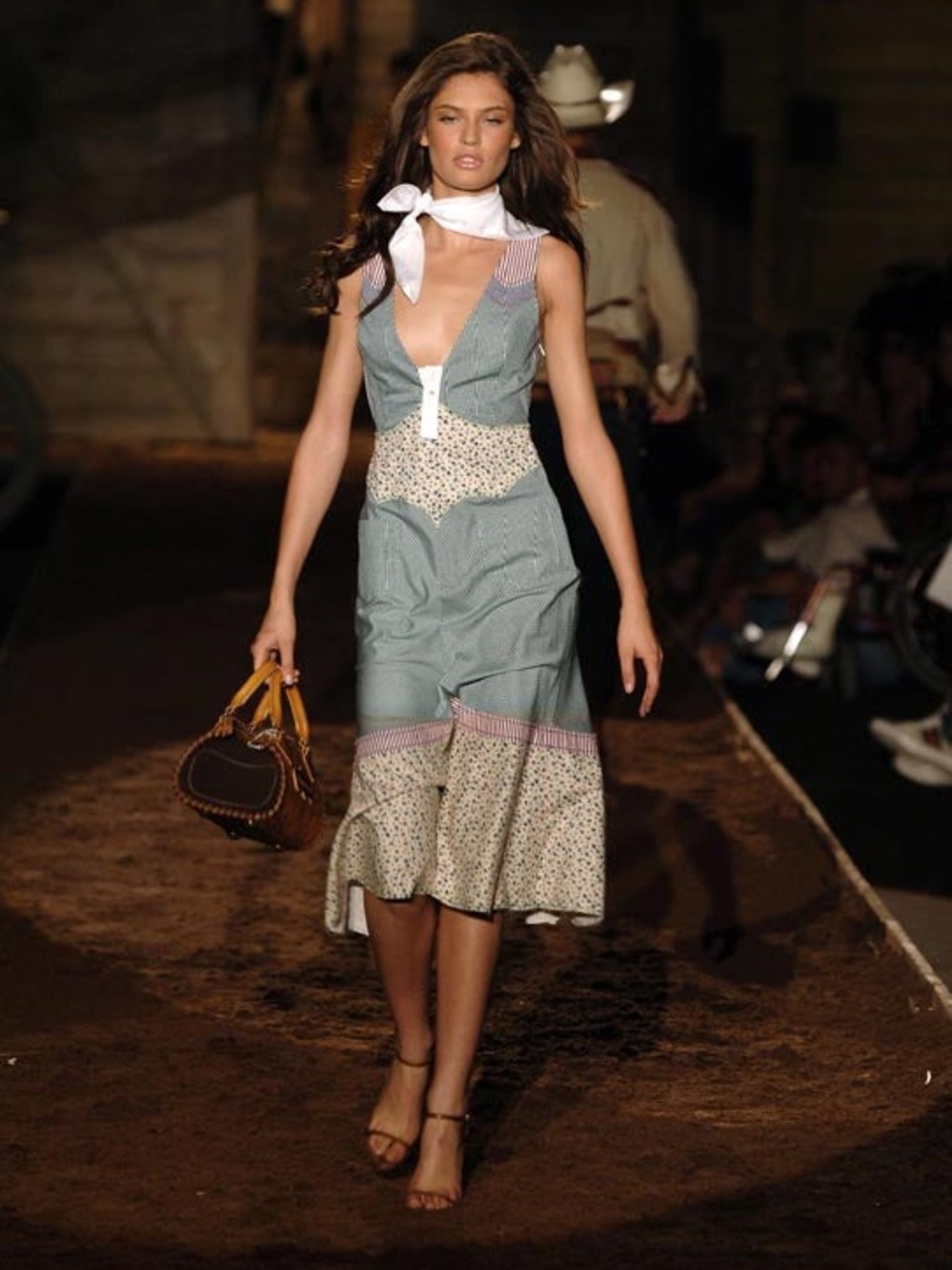 NWT Vintage DSquared2 Midi Dress Gingham Runway 2006 Rare Sz 40